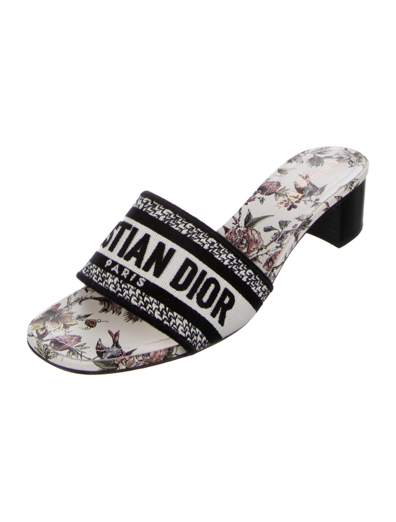 Christian Dior Canvas Printed Slides